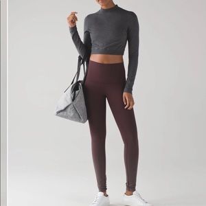 Women's High-Waisted Cropped Pants - Burgundy